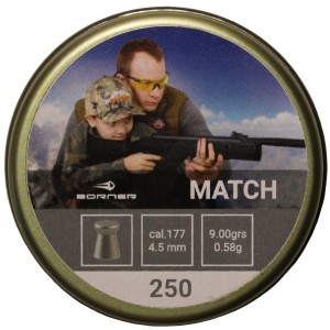 184648 Пули Borner "Match" cal.4.5mm (250pcs) 0.58g